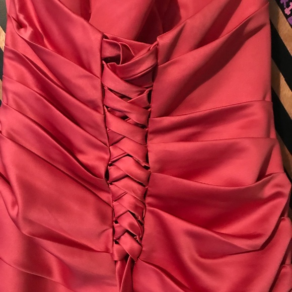 Coral Mermaid Prom Dress - Picture 5 of 8